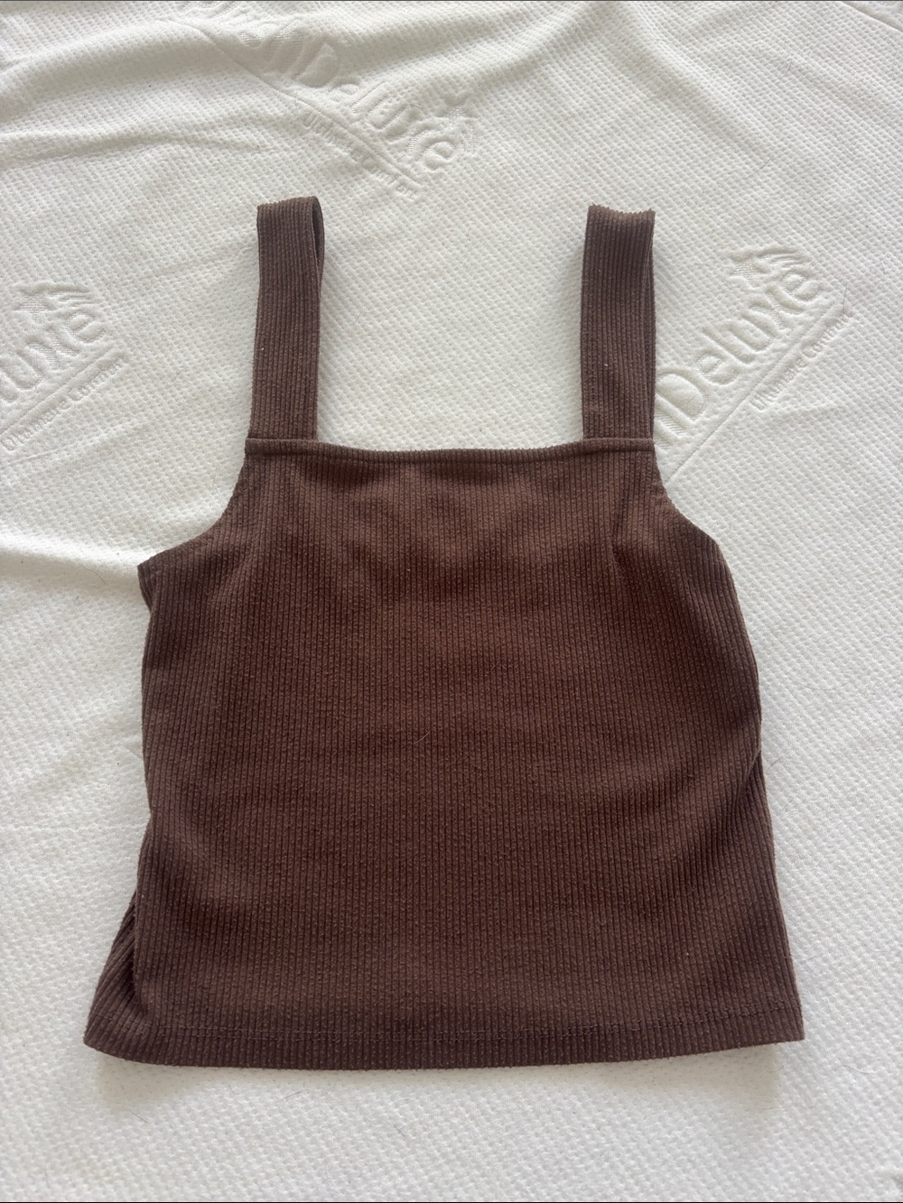 American Eagle Outfitters Chocolate Brown Ribbed Square-Neck Tank